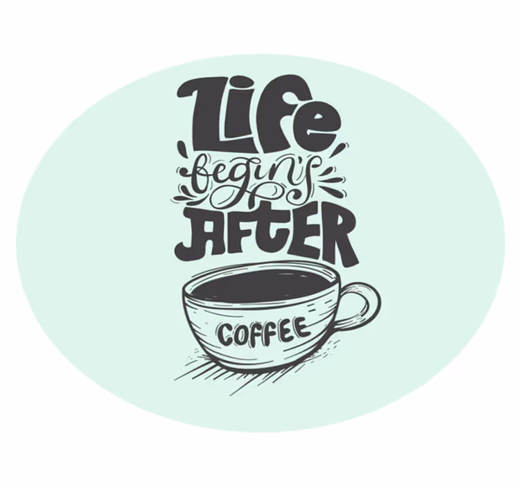 Kaffekopp silhuett med bokstäver modern matta - Tenstickers