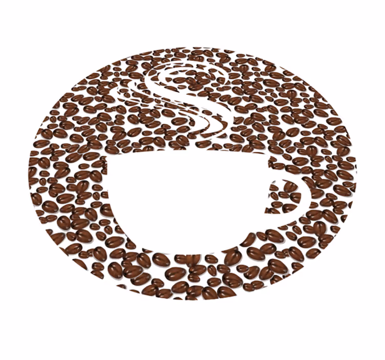 Cu kaffe med kaffebönor modern matta - Tenstickers