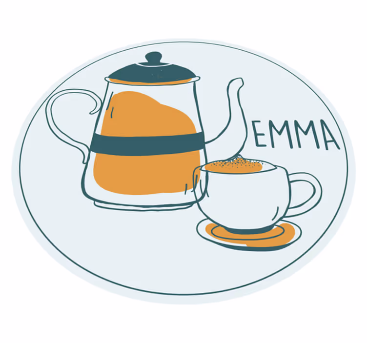 Kaffe text och kopp modern matta - Tenstickers