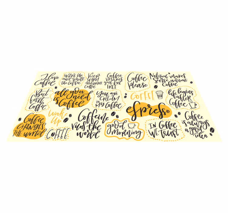 Kaffe älskar expresso Vinylmattor med fraser - Tenstickers
