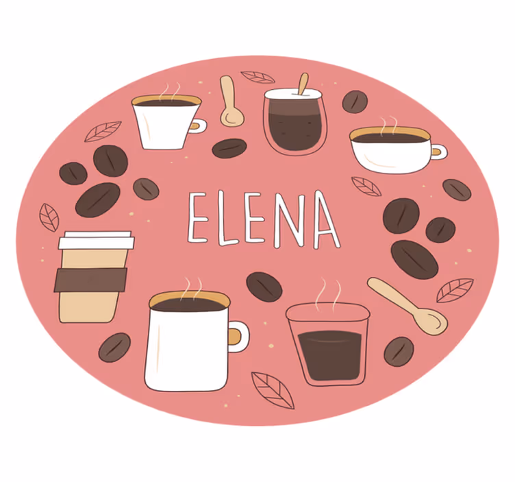 Personligt koffein Vinylmatta namn - Tenstickers