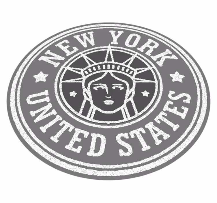 New york stämpel vintage matta - Tenstickers