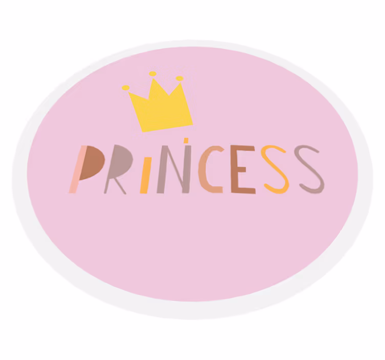 Prinsessa på rosa bakgrund barn vinyl matta - Tenstickers