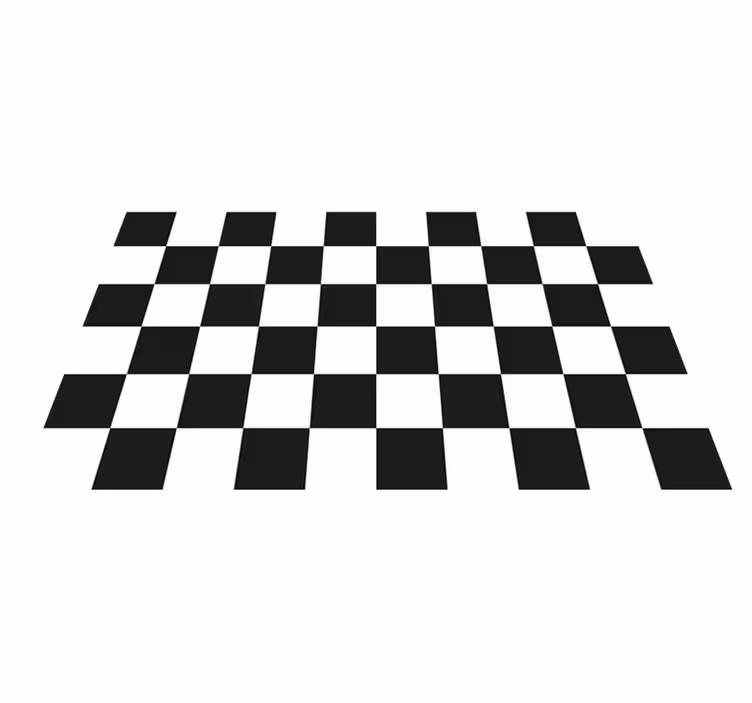 Schackbräda svart och vit kakel matta - Tenstickers