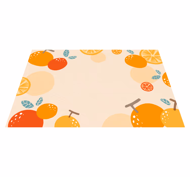 Citrusmönster Vinylmatta blommor och växter - Tenstickers