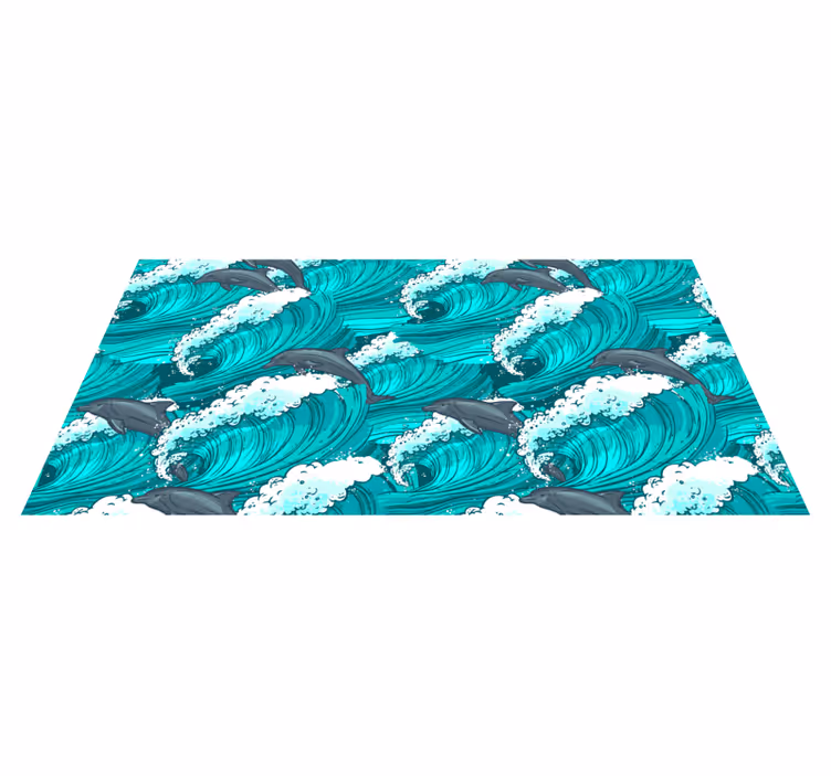 Delfin i havet djur vinyl matta - Tenstickers