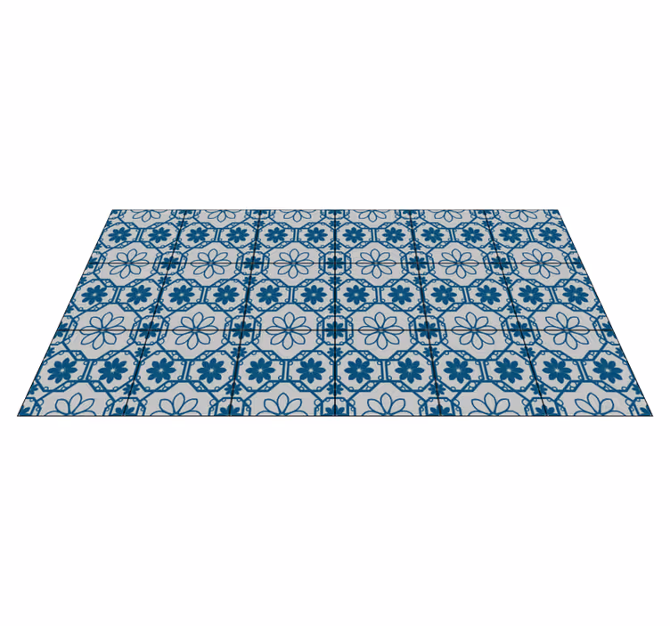 Blommig mosaik kakel Vinylmatta kakeleffekt - Tenstickers