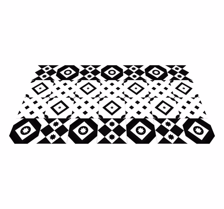 Lapptäcke svartvitt modern matta - Tenstickers