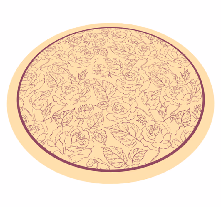 Rosmönster runt Vinylmatta blommor och växter - Tenstickers