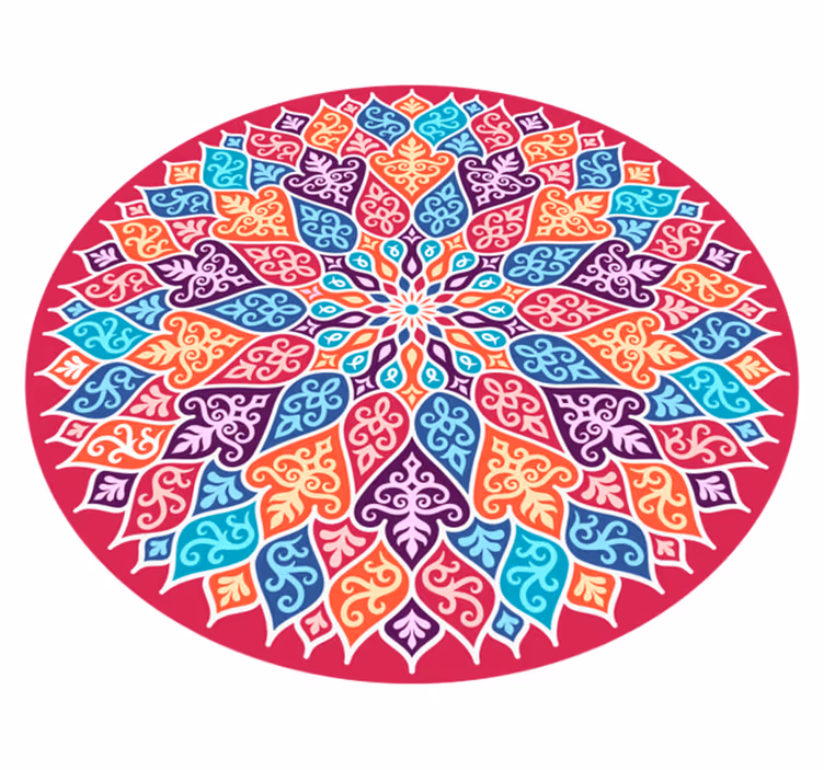 Flerfärgad mandala vinylmatta - Tenstickers