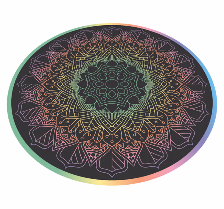 Regnbåge mandala vinyl matta - Tenstickers