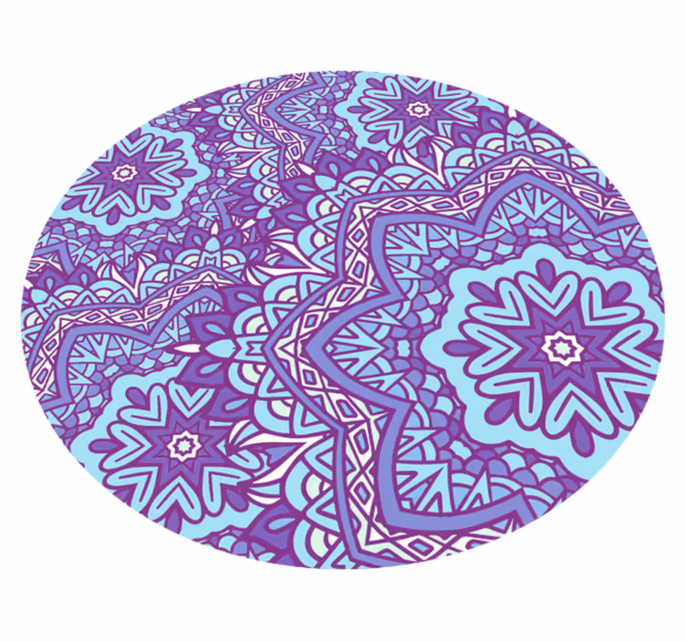 Livligt lila motiv Vinylmatta Mandala - Tenstickers