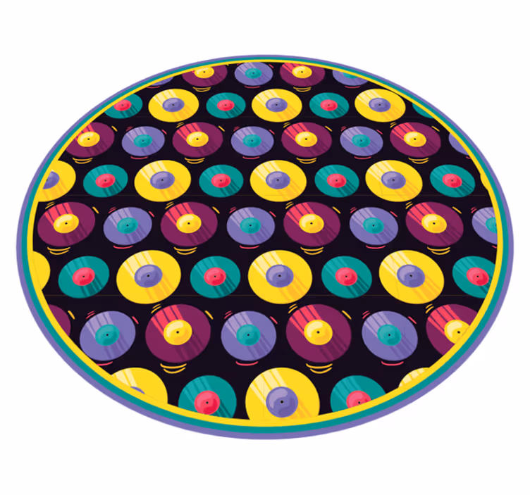 Mönster av vinylskiva vintage matta - Tenstickers