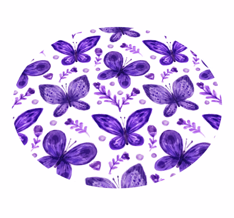 Lila fjärilar flygande barn vinyl matta - Tenstickers