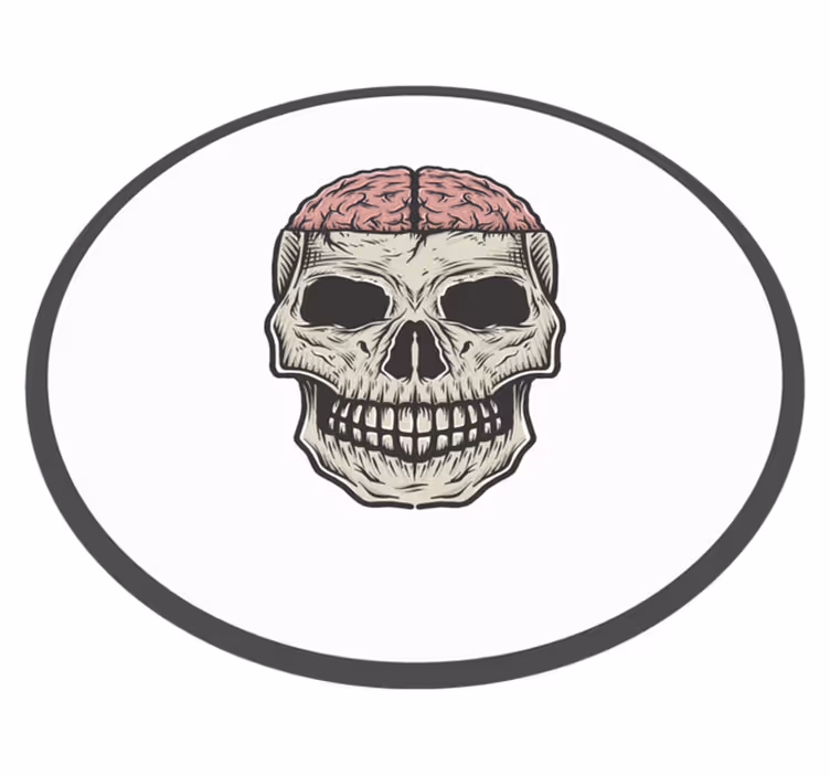 Hjärna och skalle tonåring vinyl matta - Tenstickers