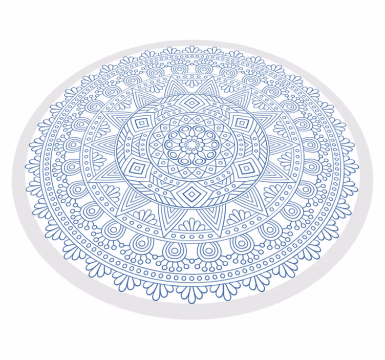 Komplext blått motiv Vinylmatta Mandala - Tenstickers