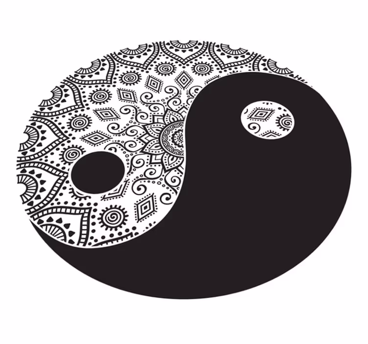 Mandala yin yang mandala vinylmatta - Tenstickers