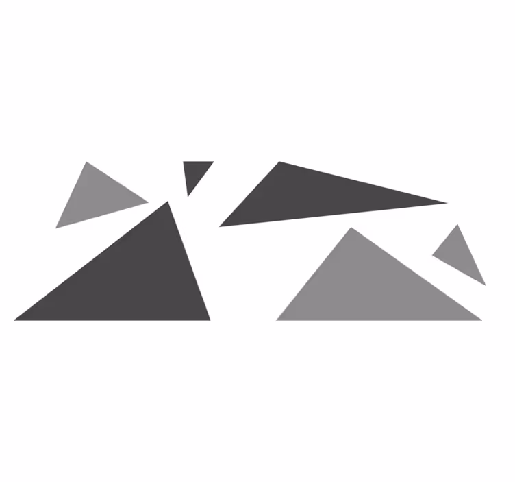 Grå triangel geometriska vinylmattor - Tenstickers