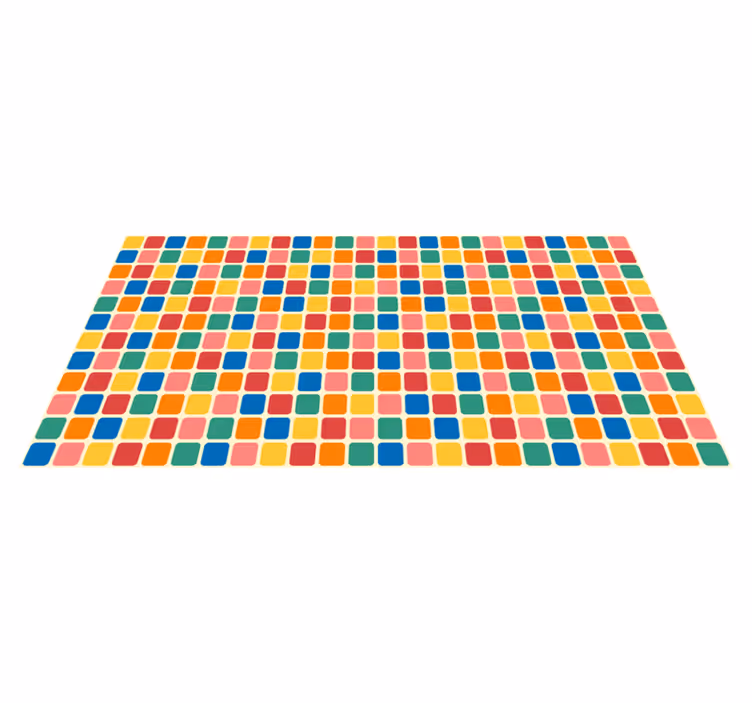 Flerfärgade plattor rutor geometriska vinylmattor - Tenstickers