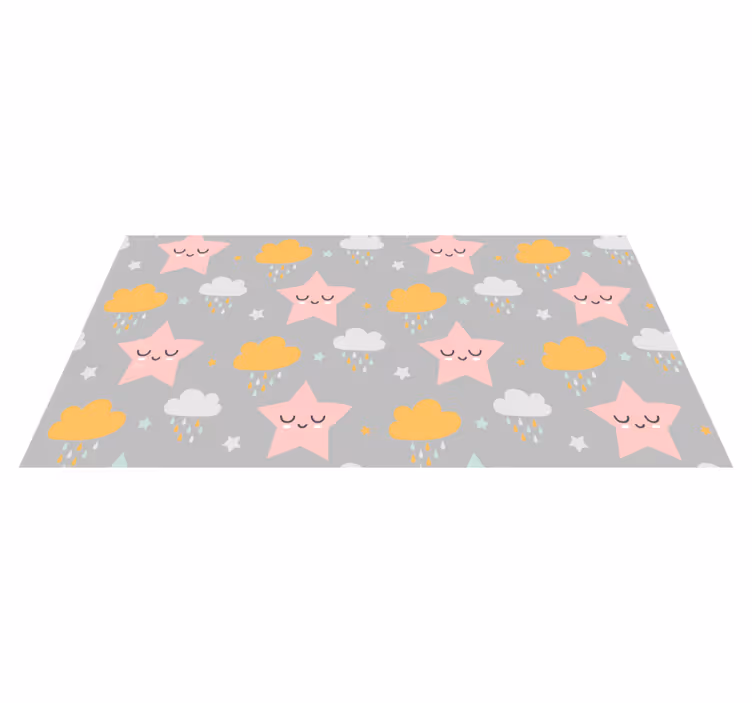 Nordiska moln barn vinyl matta - Tenstickers