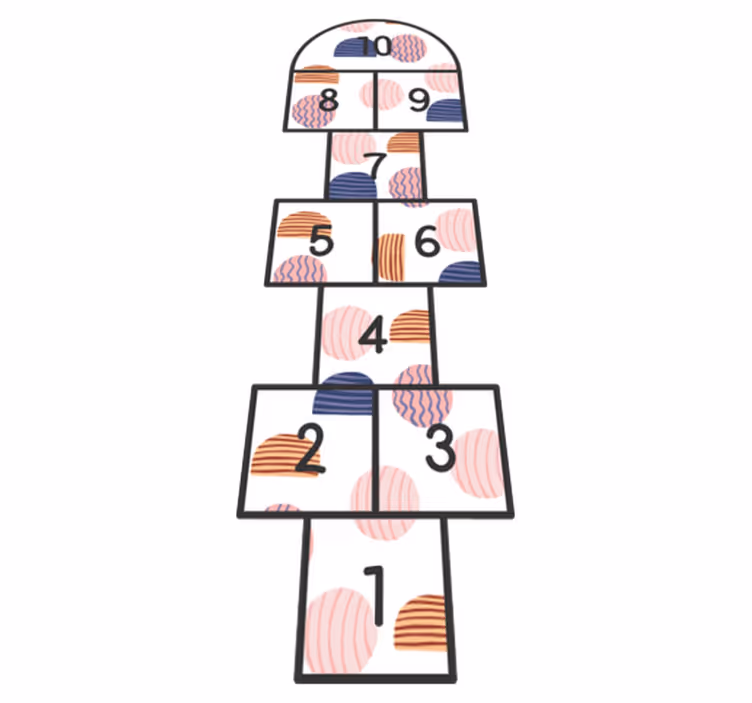 Hopscotch nummer Vinylmatta alfabet - Tenstickers