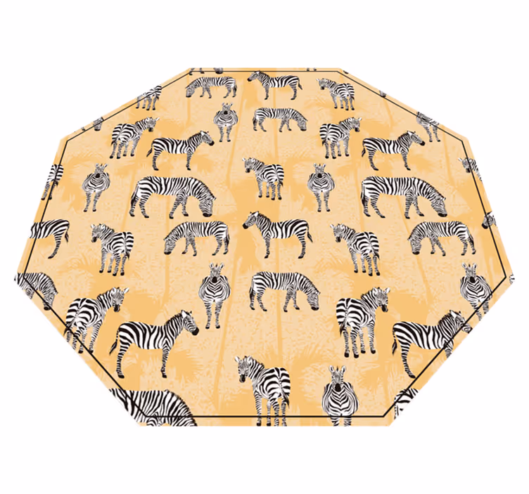 Zebra och palmer djurmatta - Tenstickers