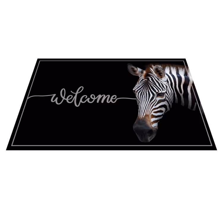 Zebrabild djurmatta välkommen - Tenstickers