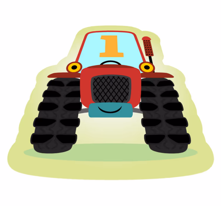 Traktor illustration Vinylmatta Barn - Tenstickers