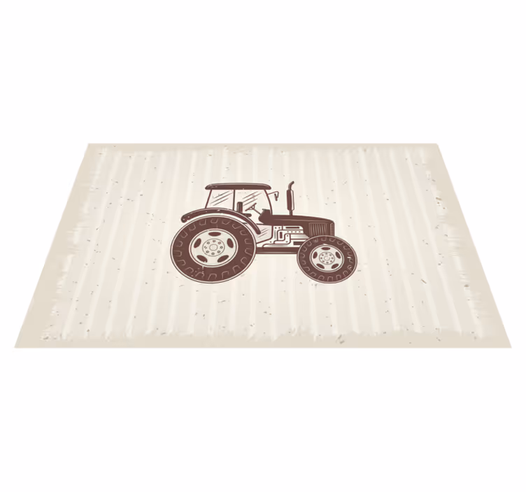 Vintage lantbrukstraktor vintage vinylmatta - Tenstickers