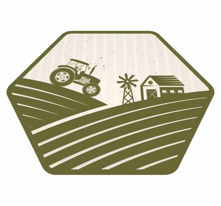 Vintage traktor och vindkvarn vintage vinyl matta - Tenstickers