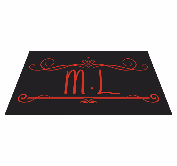 Monogram elegans Vinylmatta namn - Tenstickers