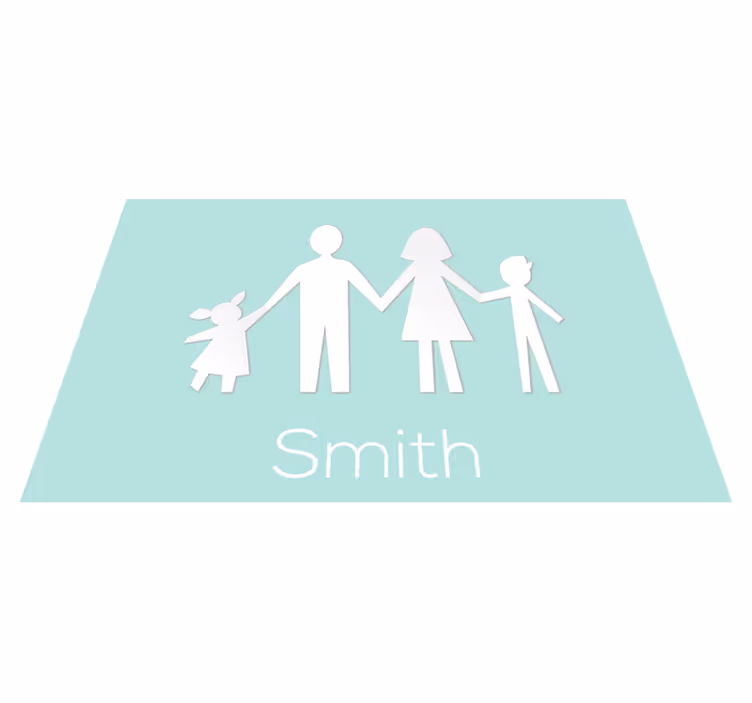 Familjemedlemmar med namn personlig matta - Tenstickers