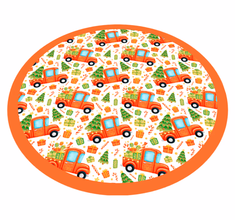 Julgran lastbil vinyl matta - Tenstickers