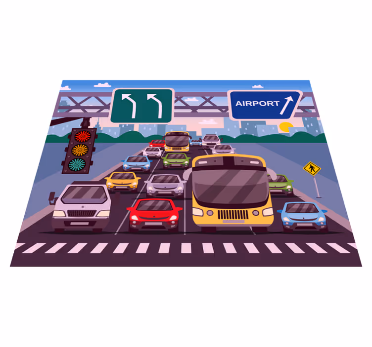Trafikljus lastbil barn vinyl matta - Tenstickers