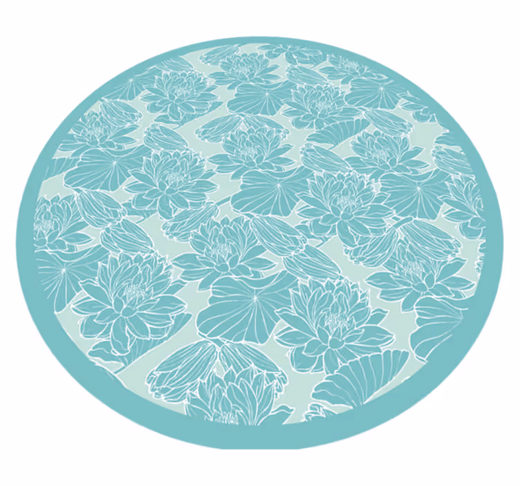 Blommotiv cirkel Vinylmatta blommor och växter - Tenstickers