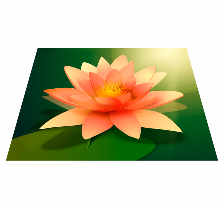 Blommande lotusblomma Vinylmatta blommor och växter - Tenstickers