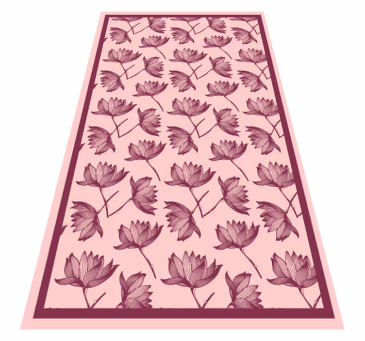 Blommönster dekor Vinylmatta blommor och växter - Tenstickers