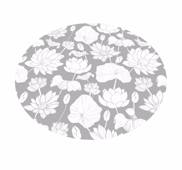 Lotus vit blommig vinylmatta - Tenstickers