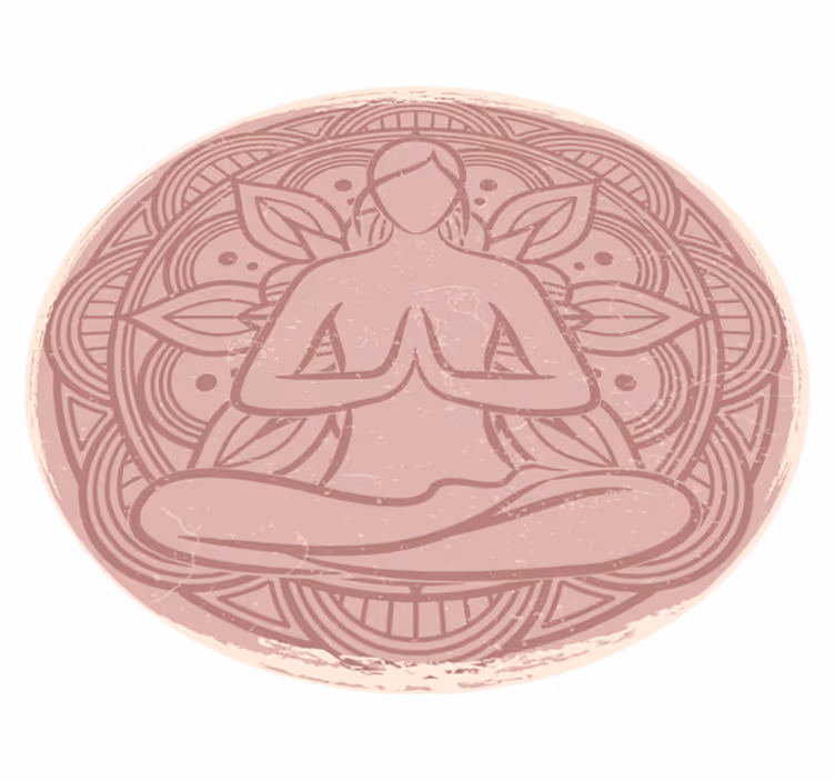 Lotus meditation figur blommig matta - Tenstickers