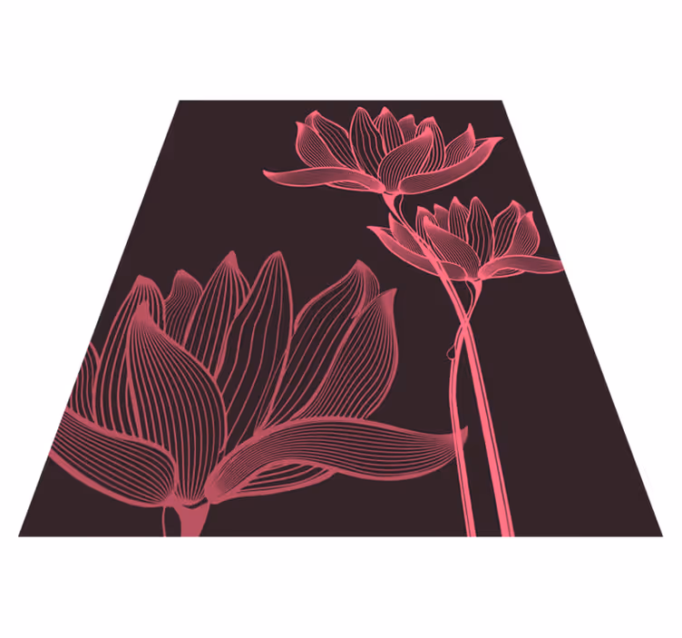 Blommig kontrast Vinylmatta blommor och växter - Tenstickers