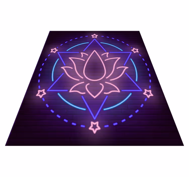 Lotus tegelvägg ljus blommig matta - Tenstickers