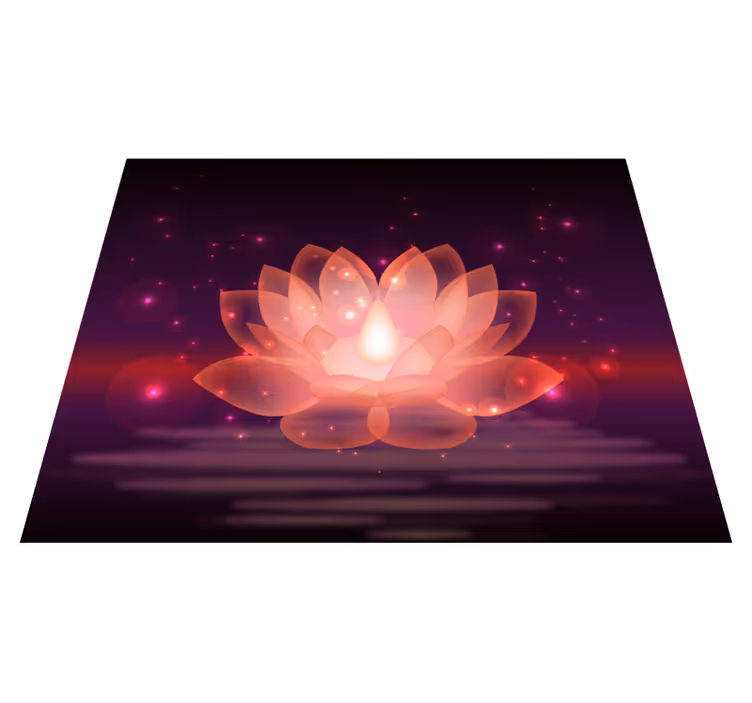 Lotus gnistrande blommig vinylmatta - Tenstickers