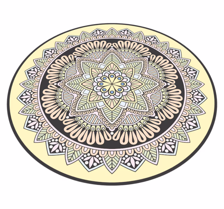 Komplext cirkulärt motiv Vinylmatta Mandala - Tenstickers
