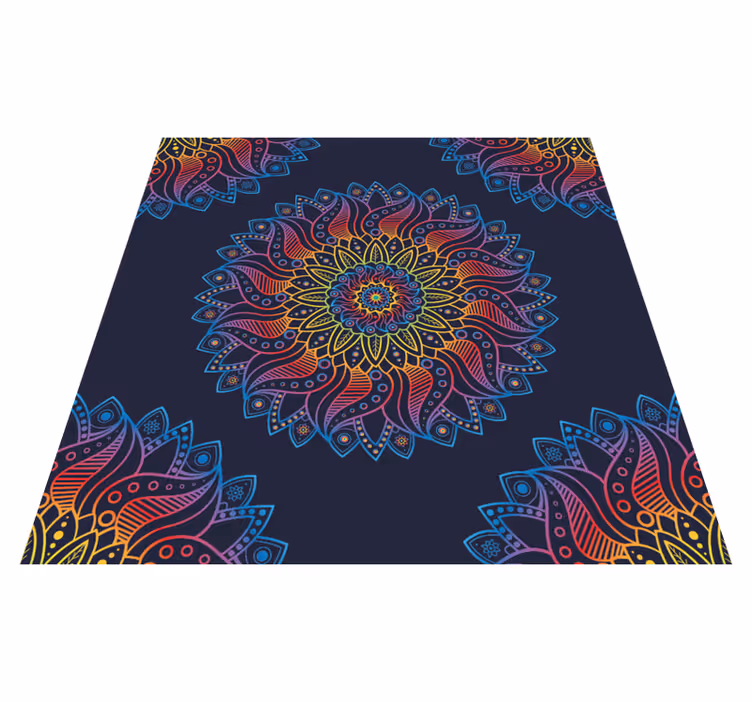 Vinylmatta mandala färgglad livlig motiv - Tenstickers