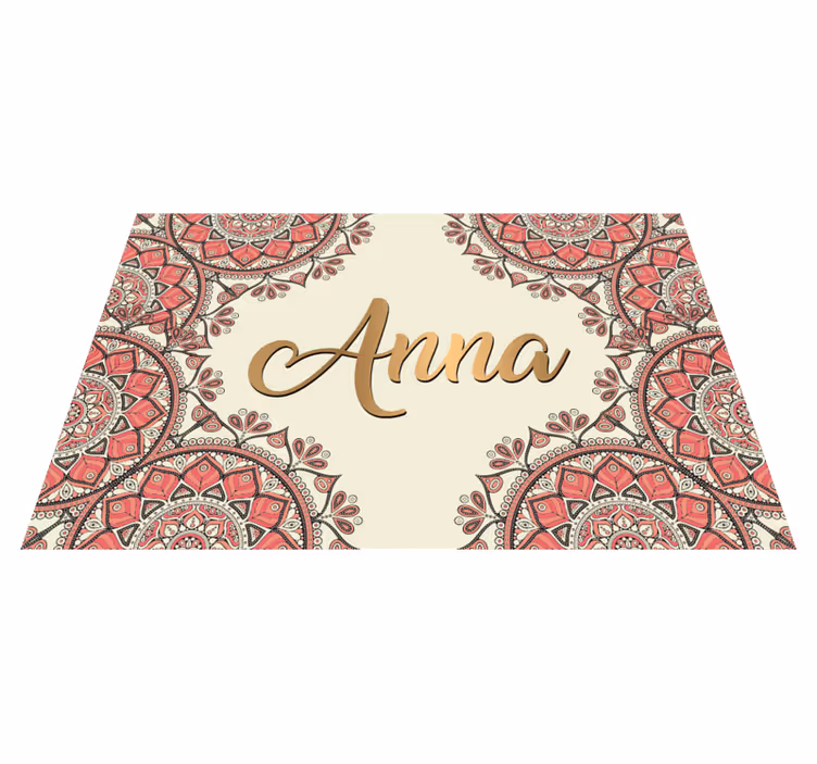 Anpassad mandala Vinylmatta namn - Tenstickers
