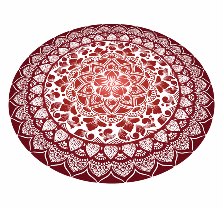 Cirkulär orientalisk spets mandala vinylmatta - Tenstickers