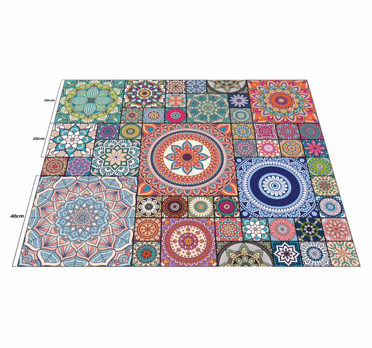 Mandala kakel mandala vinyl matta - Tenstickers