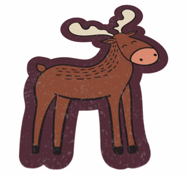 Brun älg tecknad djur matta - Tenstickers