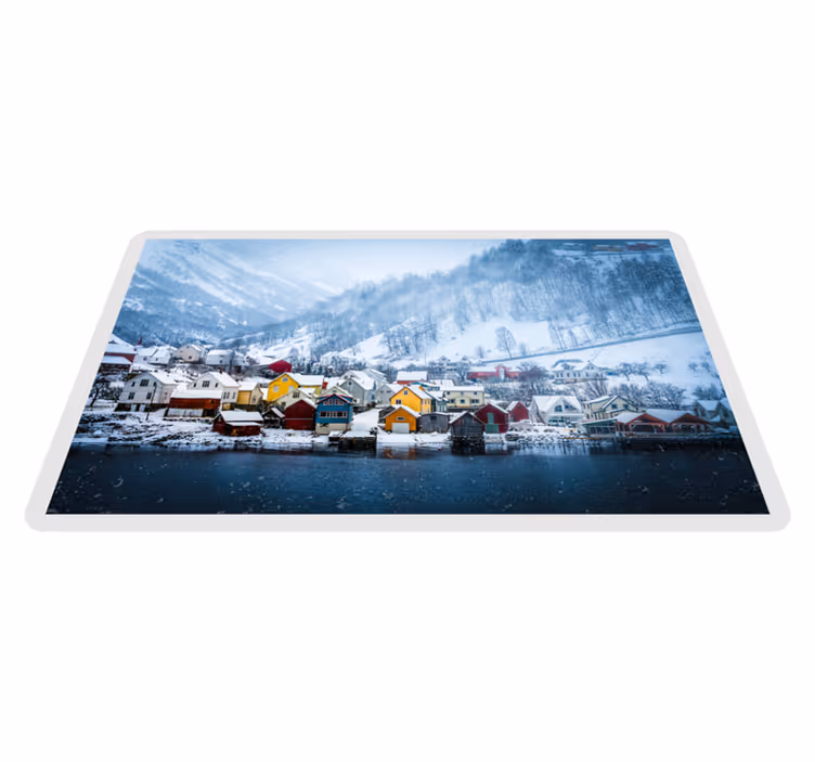 Norge fjord vinter natur vinyl matta - Tenstickers