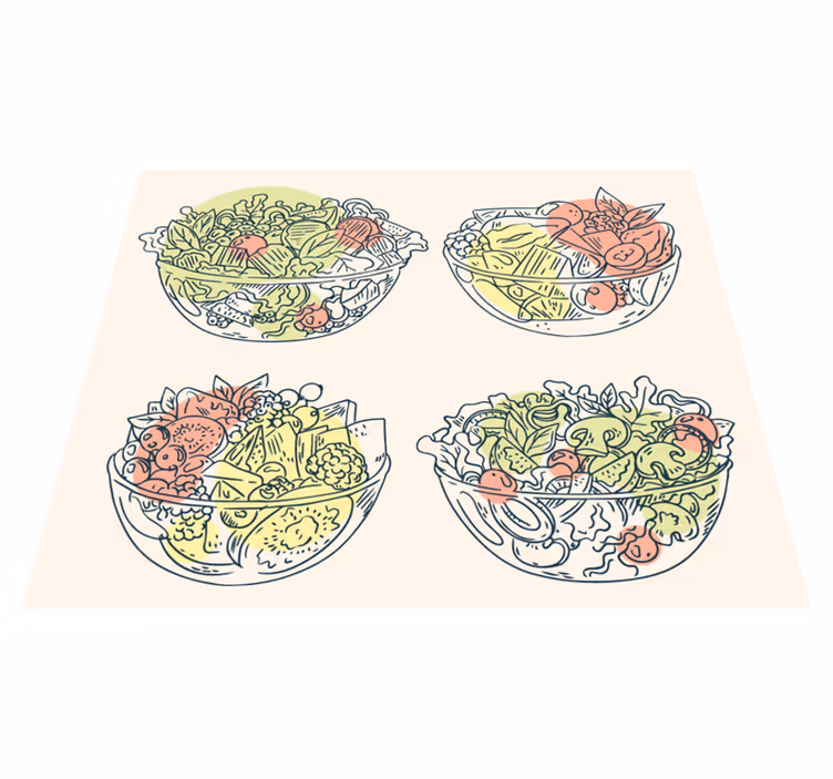 Salladsskål illustrationer Vinylmatta Matsal - Tenstickers